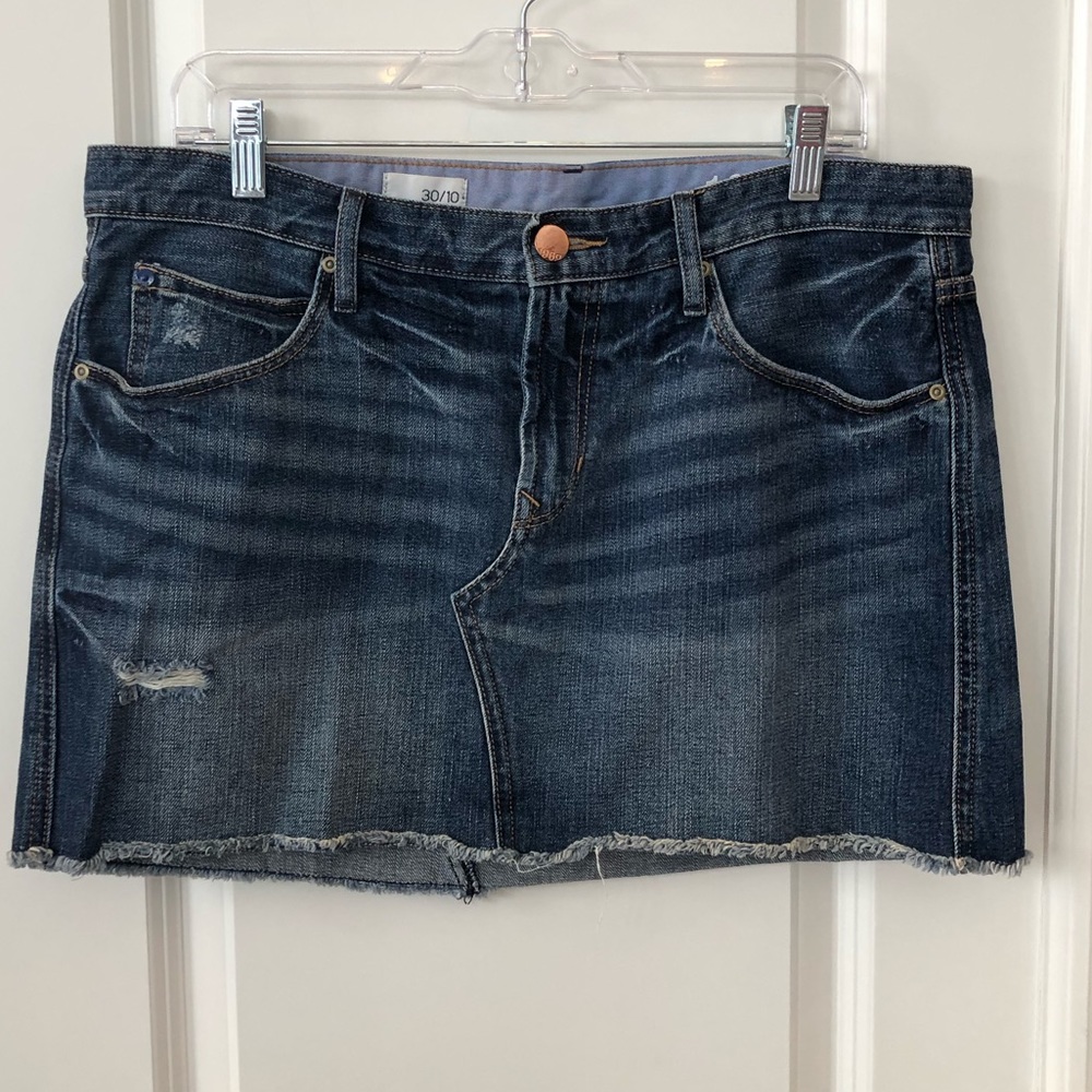 Like new Gap destroyed dark blue Jean skirt.